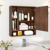 Wall Mounted  Bathroom Cabinet with Mirror Single Door-White