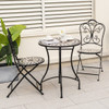 Set of 2 Mosaic Chairs for Patio Metal Folding Chairs-Multicolor