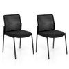 Waiting Room Chair Set of 2 with Ergonomic Mesh Backrest and Padded Seat-Black