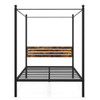 Queen Size Canopy Bed Frame with Under Bed Storage-Twin Size