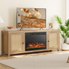 23 Inches 750W/1500W Electric Fireplace Heater with Alter Flame Color and Brightness