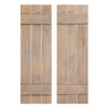 36 x 11 Inch Farmhouse Paulownia Wood Window Shutters Set of 2 for Windows-Dark Gray