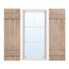 36 x 11 Inch Farmhouse Paulownia Wood Window Shutters Set of 2 for Windows-Dark Gray