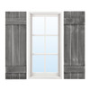 36 x 11 Inch Farmhouse Paulownia Wood Window Shutters Set of 2 for Windows-Dark Gray