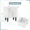 2-Drawer Nightstand Modern Faux Marble Bedside Table with Storage-White