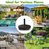 50 LBS Patio Wicker Style Resin Umbrella Base Stand Heavy Duty with Wheels