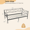 Twin Size Platform Bed with Heavy-duty Metal Slat Support-Black