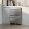 24 Inch Under Counter Dual Drawer Fridge with 37?°F-64?°F Temperature Range-Silver