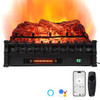 26 Inch WiFi Infrared Quartz Electric Fireplace Insert Logs Heater with Realistic Pinewood Logs-Bla
