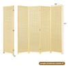 6 ft 4 Panel Portable Folding Room Divider Screen-Natural