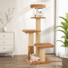 65 Inches Tall Cat Tree with Self-groomer and Removable Cat Bed-Coffee