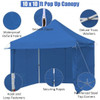 10 x 10 Feet Pop-up Gazebo with 5 Removable Zippered Sidewalls and Extended Awning-Blue