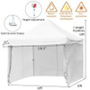 10 x 10 Feet Pop-up Gazebo with 5 Removable Zippered Sidewalls and Extended Awning-Blue