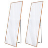 Set of 2 - Gold 65-inch Full Length Freestanding Floor Mirror with Stand