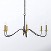 30-inch Traditional Dimmable 6-Light Chandelier in Black/Brass Finish