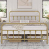 Full size Vintage Antique Gold Metal Platform Bed Frame with Headboard Footboard
