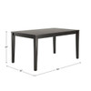 Classic 36 x 60 inch Farmhouse Dining Table in Antique Black Wood Finish