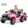 12V Kids Ride On UTV Car with Detachable Trailer-Black