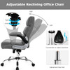 Adjustable Swivel Office Chair with High Back and Flip-up Arm for Home and Office-Beige