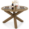 47 Inches Round Dining Table with Solid Acacia Wood Legs for 4-6 Person-Natural