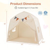 Kids Play Tent Bed Tent with String Lights Extra Large Playhouse Tent-Beige