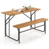 Acacia Wood Patio Table Bench for 2 People One-Side Picnic Table