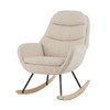 Upholstered Rocking Chair Nursery Glider Rocker with Padded Backrest and Seat-Beige