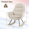 Upholstered Rocking Chair Nursery Glider Rocker with Padded Backrest and Seat-Beige