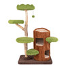 Multi-level Cat Tree with Double Decker Cat House and Sisal Panel-Brown