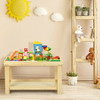 Solid Multifunctional Wood Kids Activity Play Table-Dark Brown