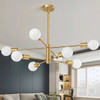 Mid-Century Modern Dimmable 8-Light Sputnik Chandelier in Gold