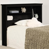 Twin size Modern Bookcase Headboard in Black Wood Finish