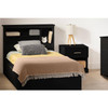 Twin size Modern Bookcase Headboard in Black Wood Finish