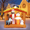 6 Feet Christmas Inflatables Nativity Scene Outdoor Decoration with Built-in LED Lights