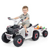6V Kids Electric ATV Quad Car with Detachable Trailer-White