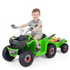 6V Kids Electric ATV Quad Car with Detachable Trailer-White