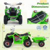 6V Kids Electric ATV Quad Car with Detachable Trailer-White