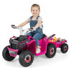 6V Kids Electric ATV Quad Car with Detachable Trailer-White
