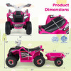 6V Kids Electric ATV Quad Car with Detachable Trailer-White