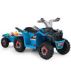 6V Kids Electric ATV Quad Car with Detachable Trailer-White