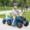 6V Kids Electric ATV Quad Car with Detachable Trailer-White