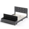 Twin/Full/Queen Upholstered Bed Frame with Ottoman Storage-Full Size