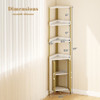 6-Tier Corner Shelf 67 Inches Tall Corner Bookshelf with Cabinet Industrial Bookcase-Brown