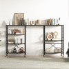 4-tier Foldable Storage Shelf for Tool Room Kitchen Living Room-Black