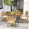 4-Person Acacia Wood Outdoor Dining Table for Garden  Poolside and Backyard
