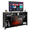 58 Inch TV Stand Entertainment Console Center with Adjustable Open Shelves-Black