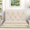 Upholstered Headboard for Twin Size Bed with Fabric Upholstery-Beige