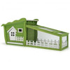 62 Inch Wooden Rabbit Hutch with Pull Out Tray-Red