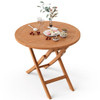 31.5 Inch Folding Patio Indonesia Teak Wood Round Coffee Table