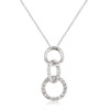 Rhodium Plated Finish Triplet Hoop Pendant